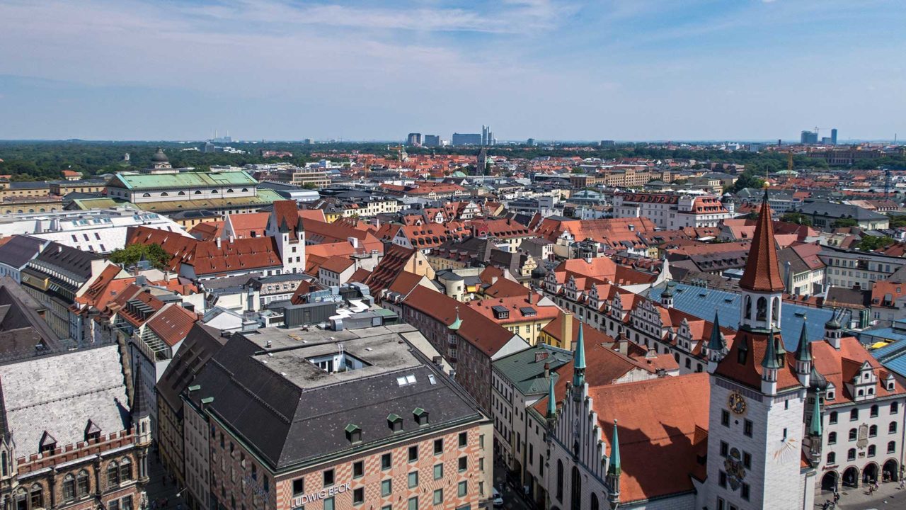 View of Munich with the English Garden