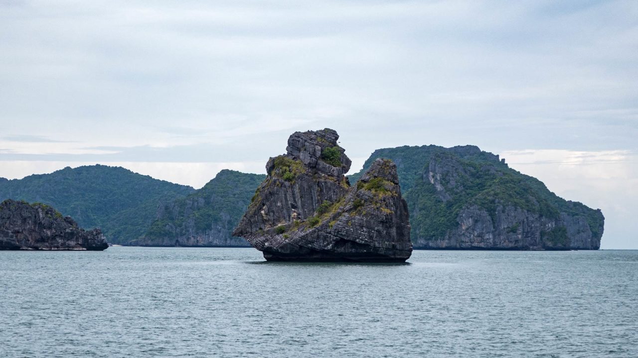Monkey Rock in the shape of a monkey in Ang Thong National Park