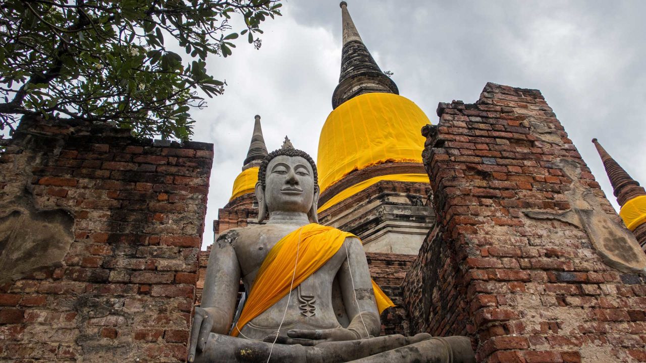 Der Wat Yai Chai Mongkhon in Ayutthaya