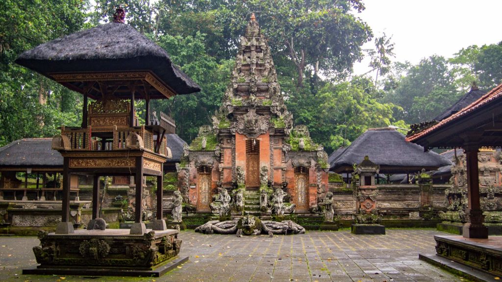 Interior of the Pura Dalem Agung Temple in Bali