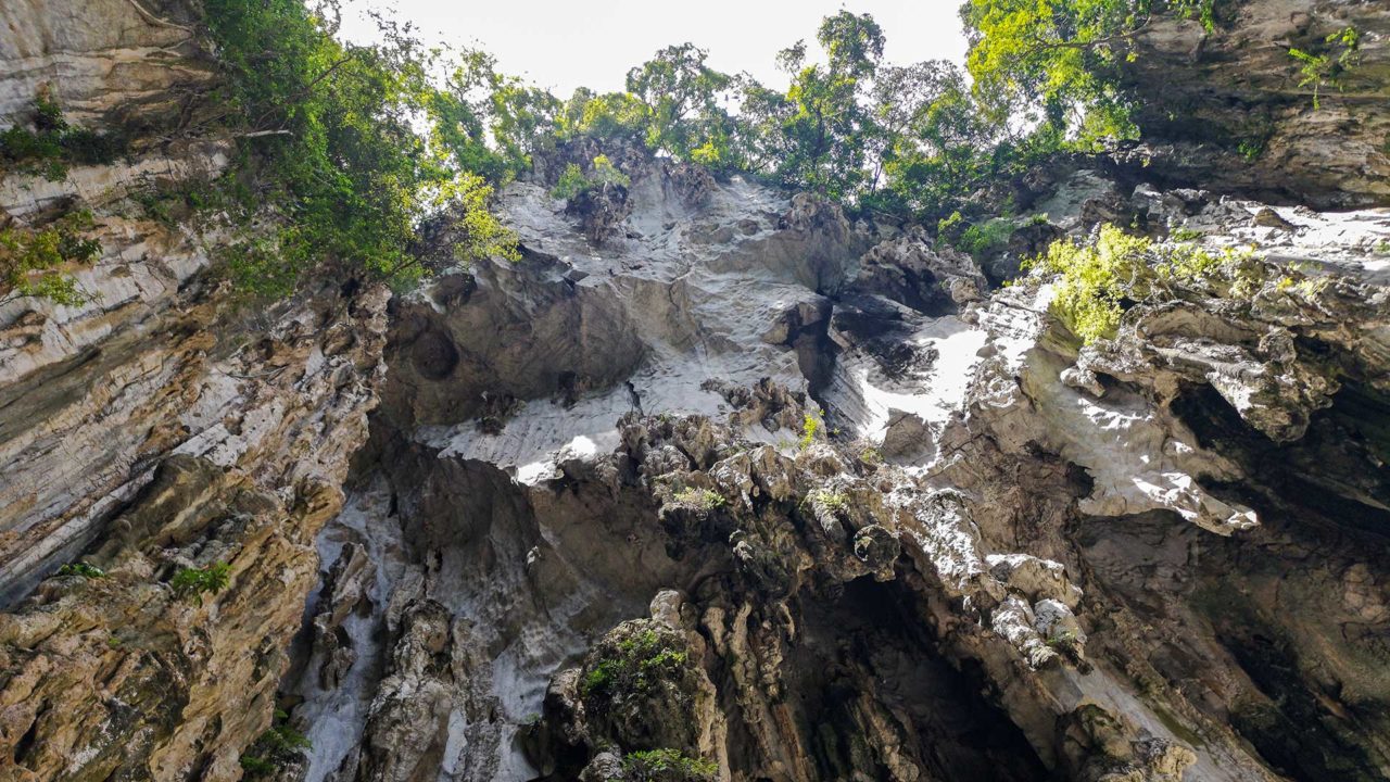 The inside of the Batu Caves in Kuala Lumpur, Malaysia