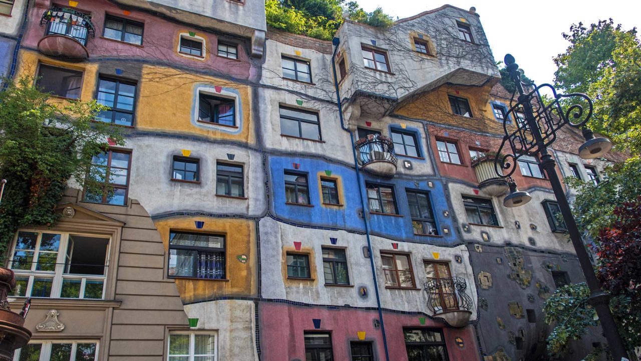 The artistic Hundertwasser House in Vienna
