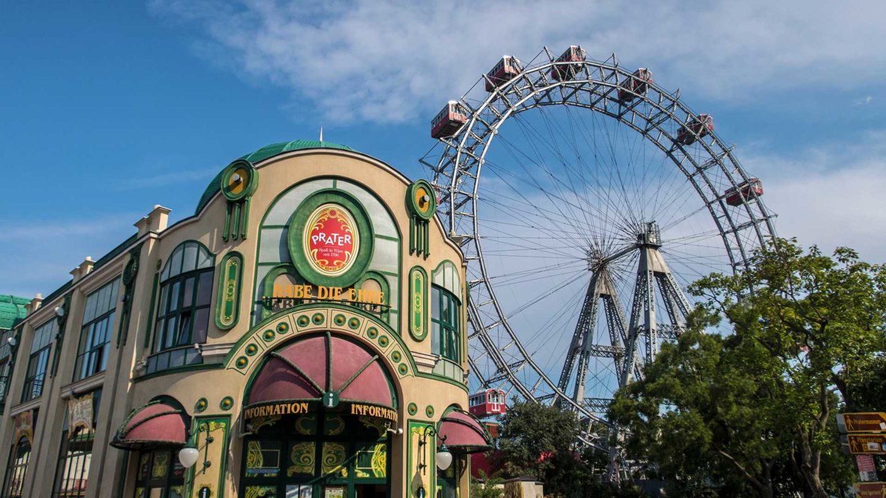 The Prater of Vienna with its Ferris wheel