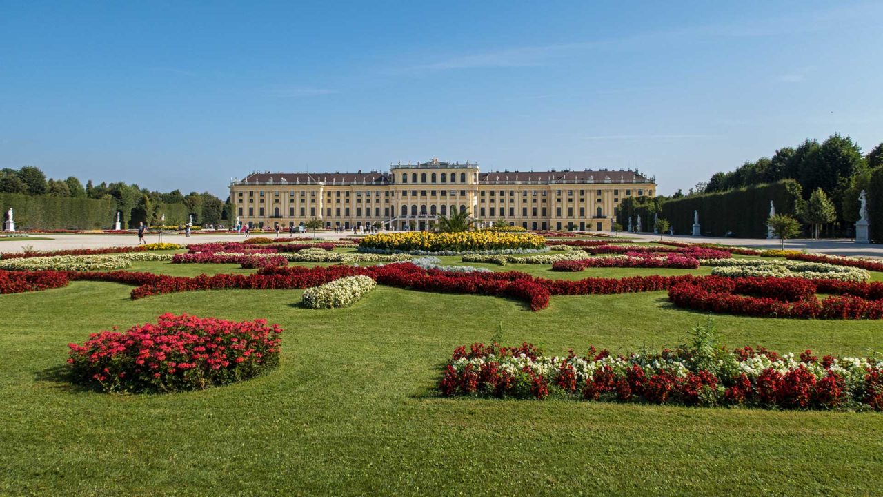 Schönbrunn Palace and its gardens in Vienna
