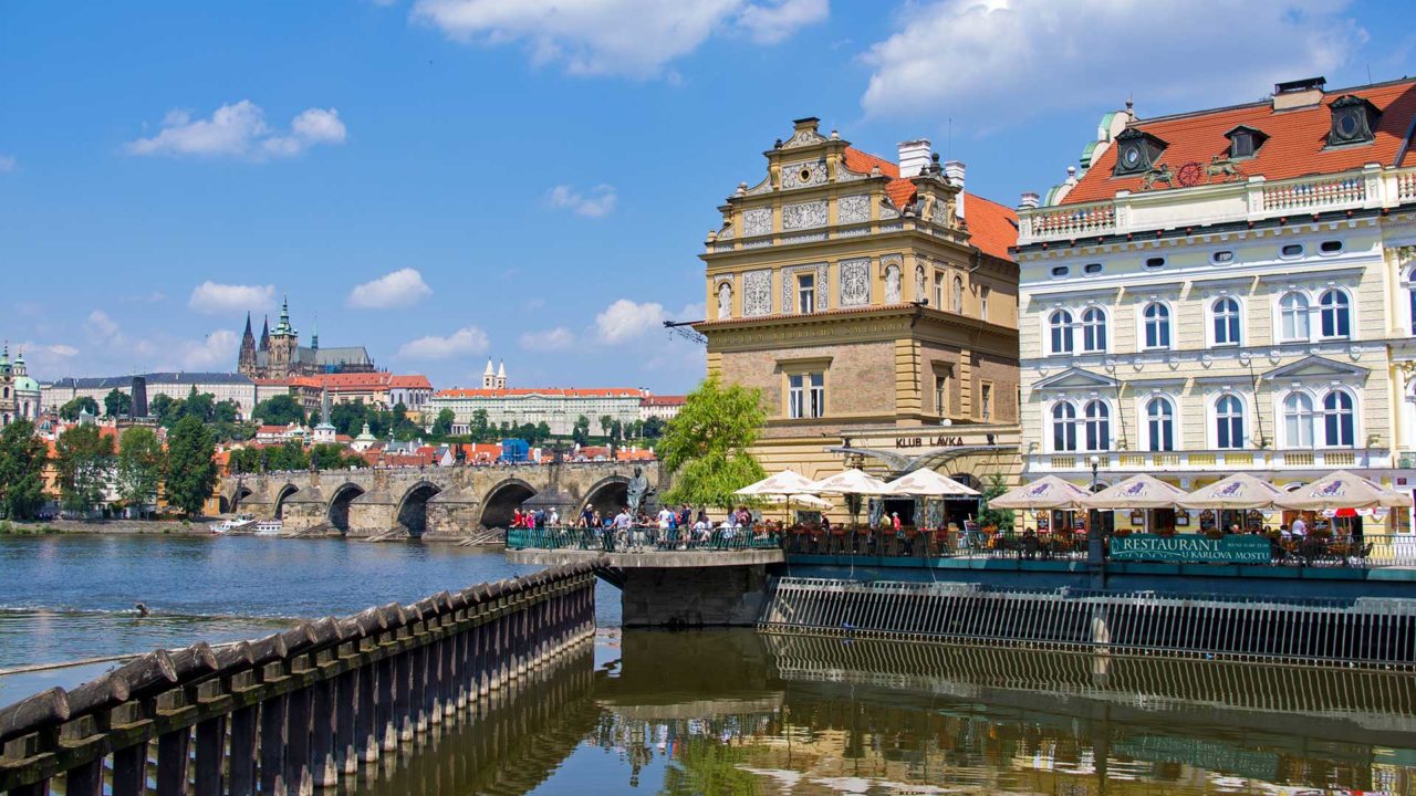 View at the Charles Bridge and Prague Castle