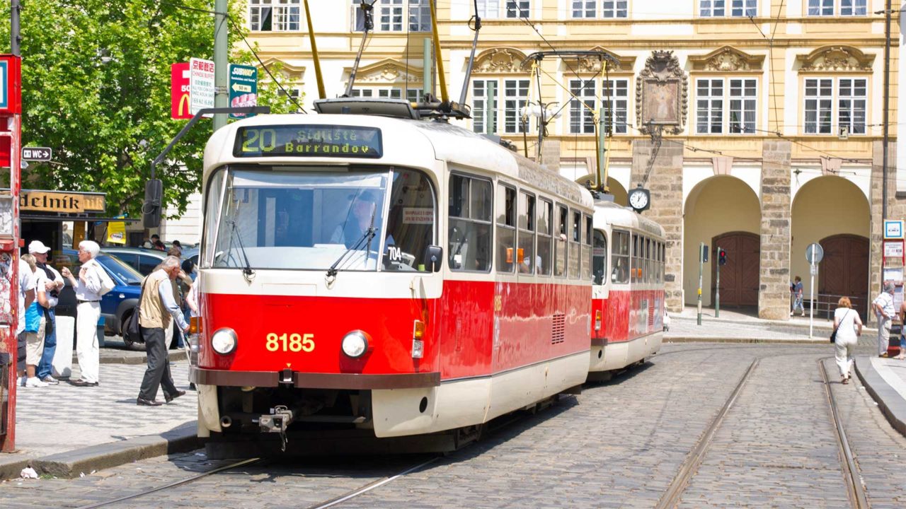 A tram in Prague