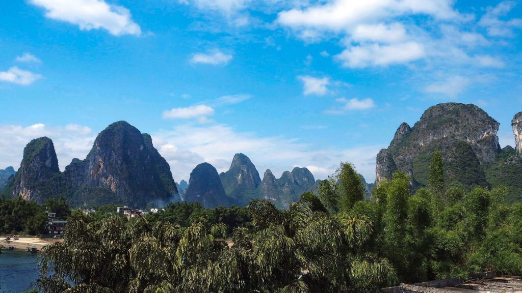 View of the rocks of Xingping, China