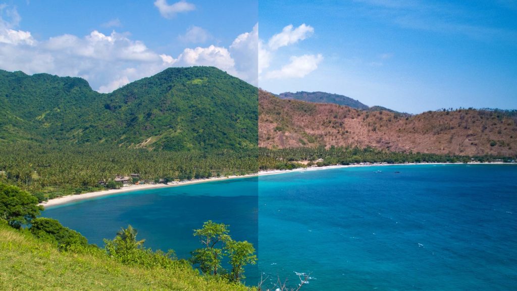 Vergleich: Lombok in der "Green Season" und in der Trockenzeit