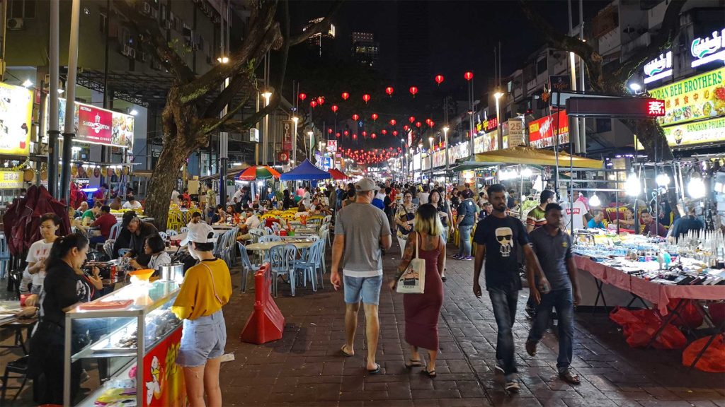Der abendliche Markt in Bukit Bintang, Kuala Lumpur