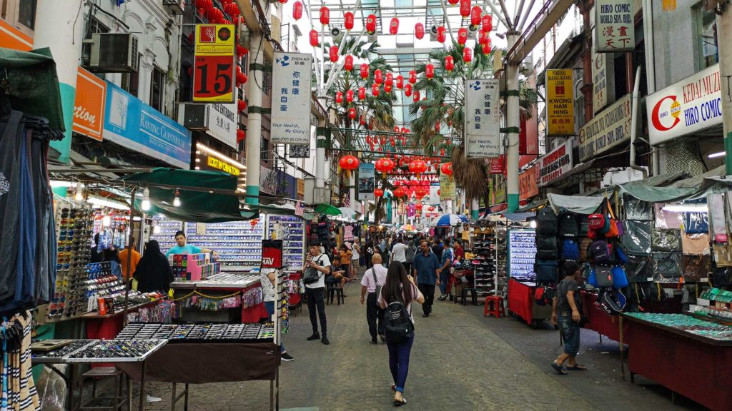 Shops in the Petaling Street, Chinatown of Kuala Lumpur