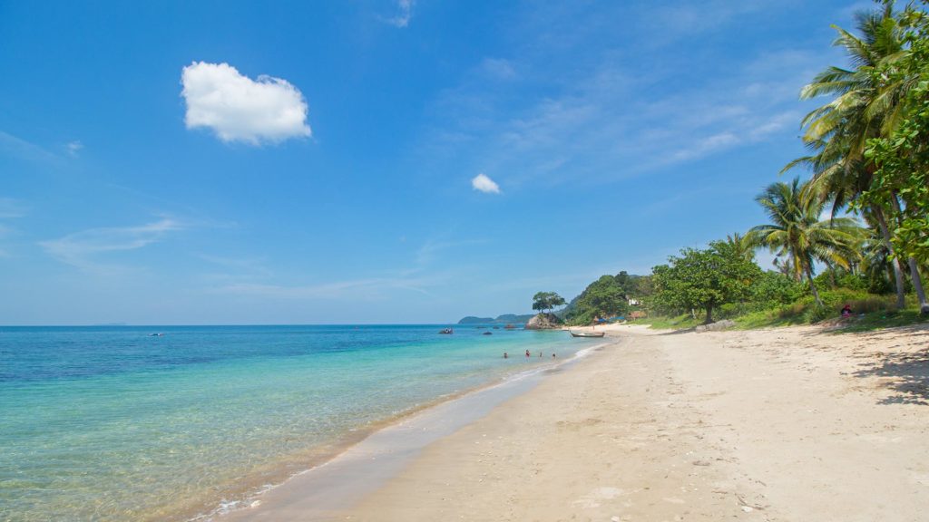 The beach on the lonely island of Koh Jum, Krabi, Thailand