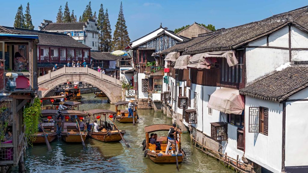 Klein Venedig, die Wasserstadt Zhujiajiao in Shanghai