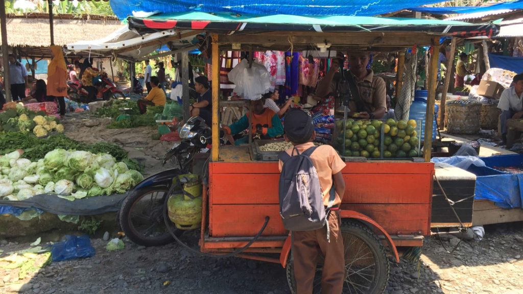 Lokaler Markt in Bukit Lawang, Sumatra (Indonesien)