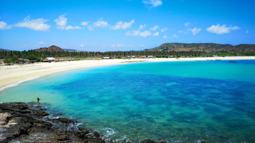 View of the second section of Tanjung Aan Beach at Kuta, Lombok