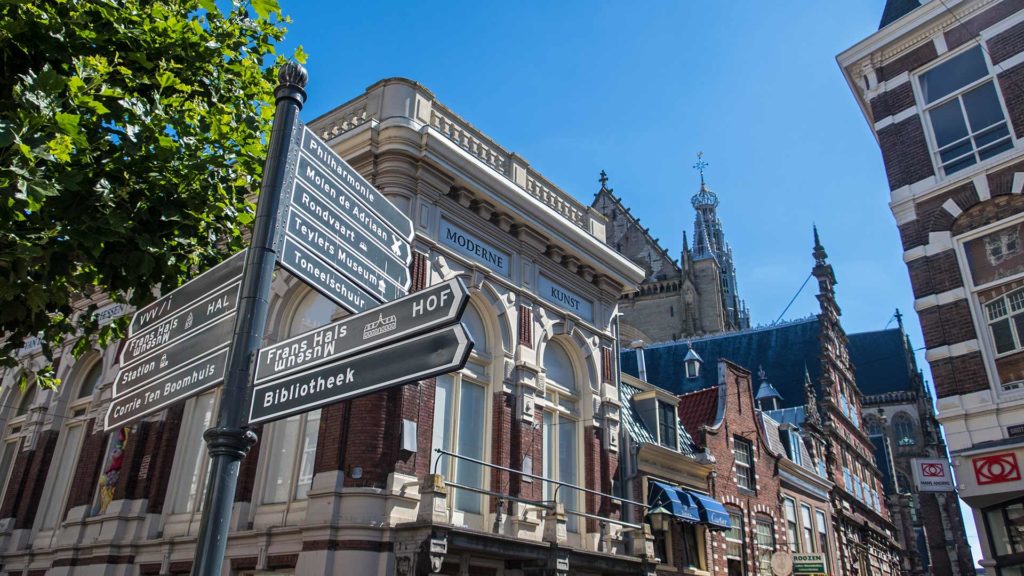 The old town of Haarlem with the Modern Art Museum