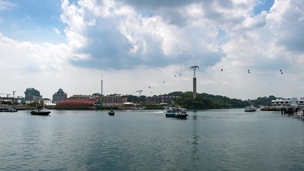 Die Seilbahn nach Sentosa Island in Singapur