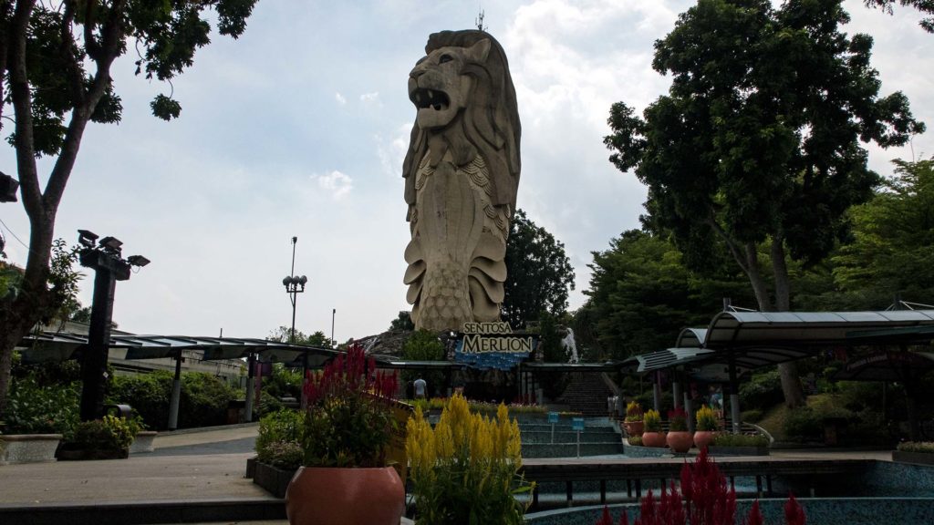 The Sentosa Merlion replica in Singapore