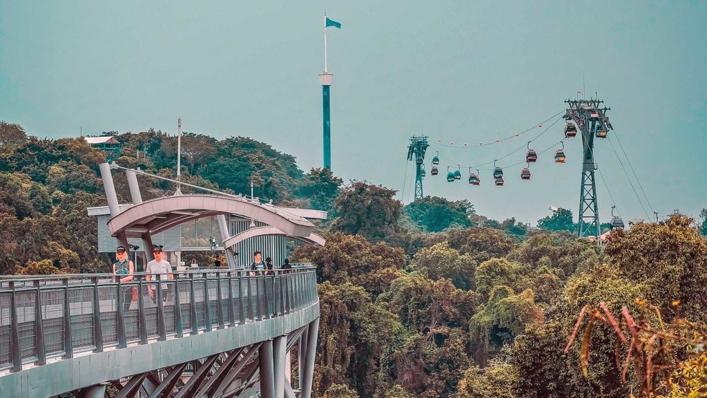 The Siloso Skywalk on Sentosa Island in Singapore