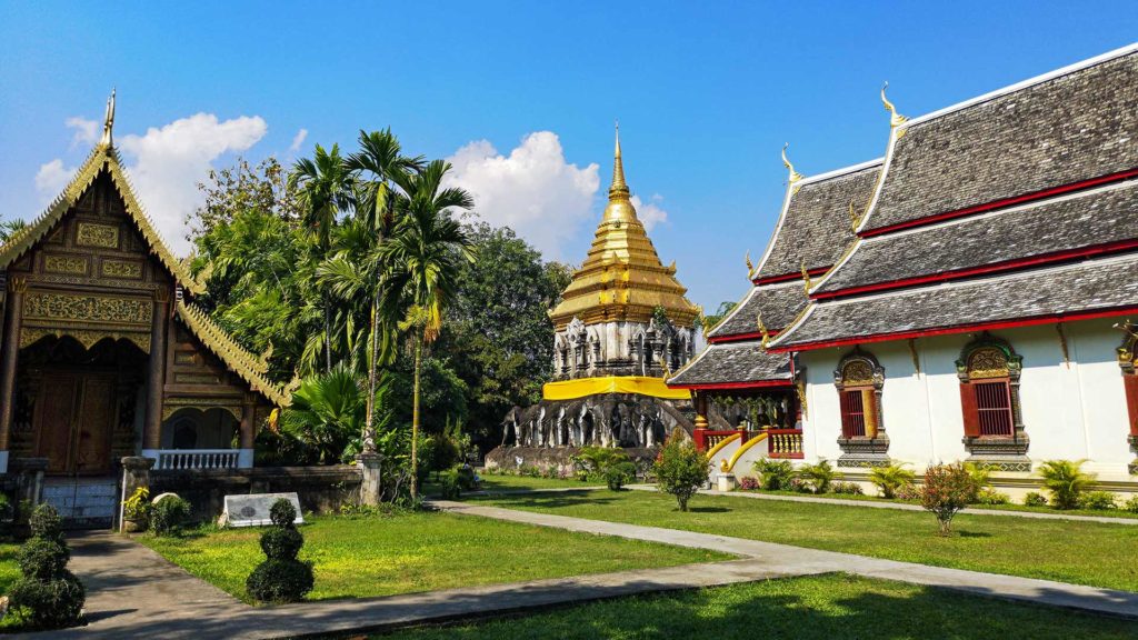 Der beliebte Wat Chiang Man mit der Elefanten Pagode, Chiang Mai