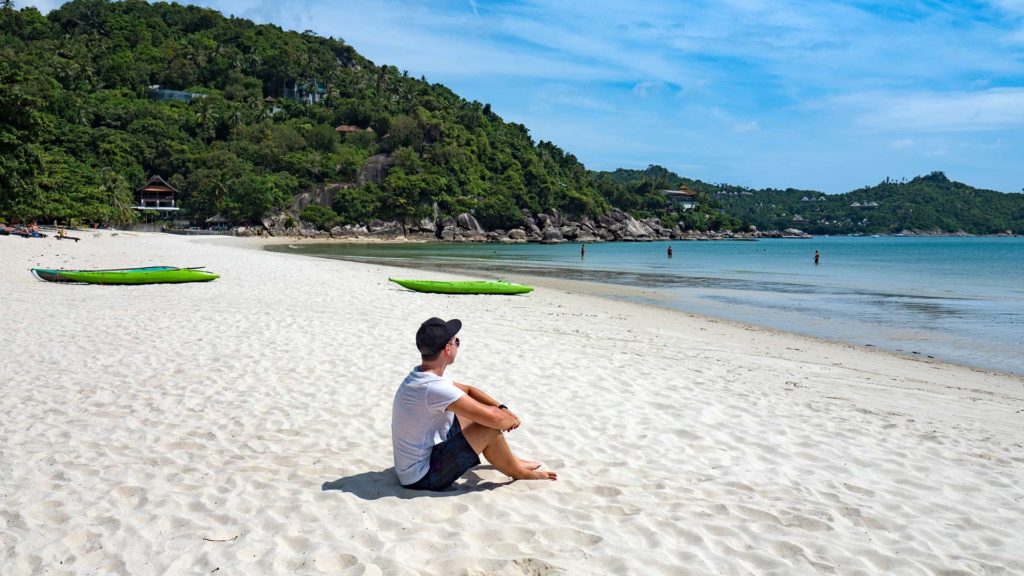 Marcel at the beach of Thong Nai Pan Yai, Koh Phangan