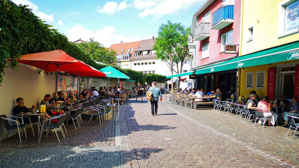 Bars and restaurants in the Bermudadreieck of Freiburg