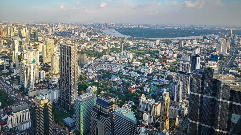 View of Bangkok and Bang Krachao from Mahanakhon Tower