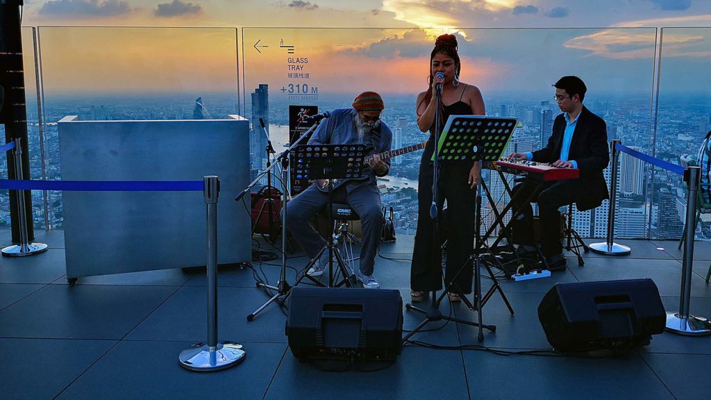 Live band at Mahanakhon Skywalk in Bangkok