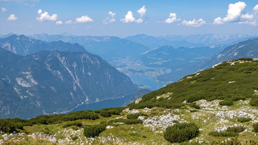Aussicht auf die Berge vom Krippenstein, Dachsteingebirge in Österreich