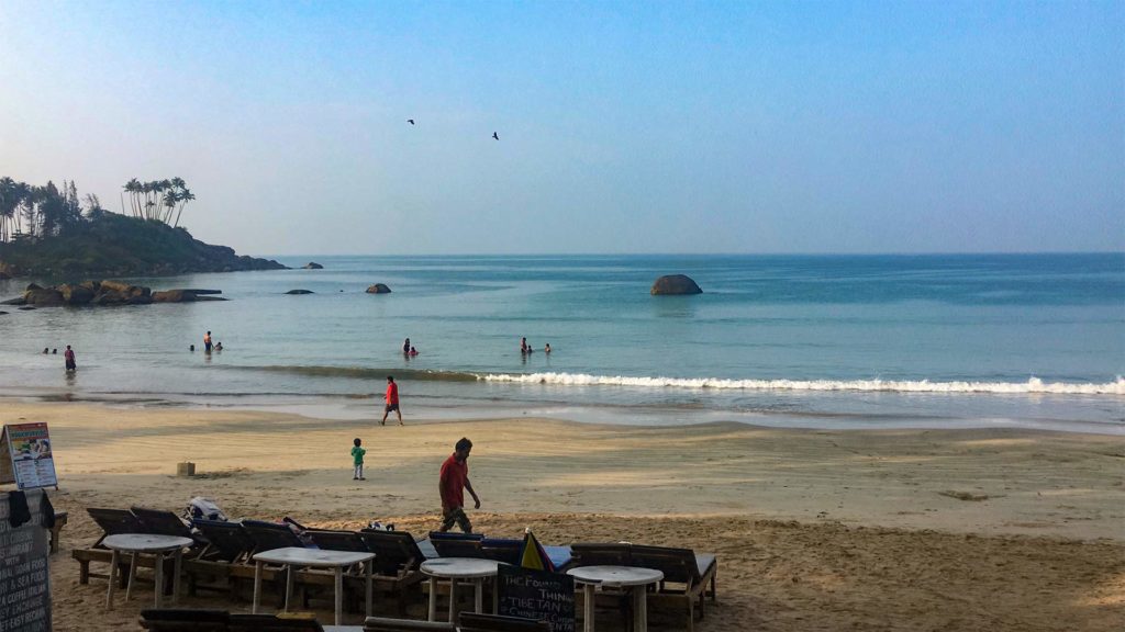 Aussicht auf den Palolem Beach in Süd-Goa