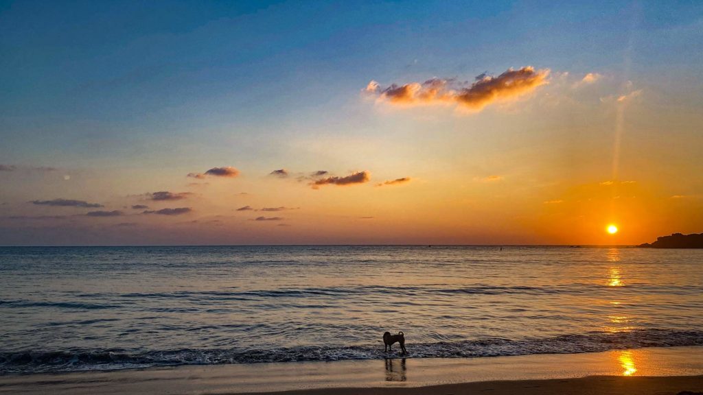 Sonnenuntergang am Patnem Beach in Süd-Goa
