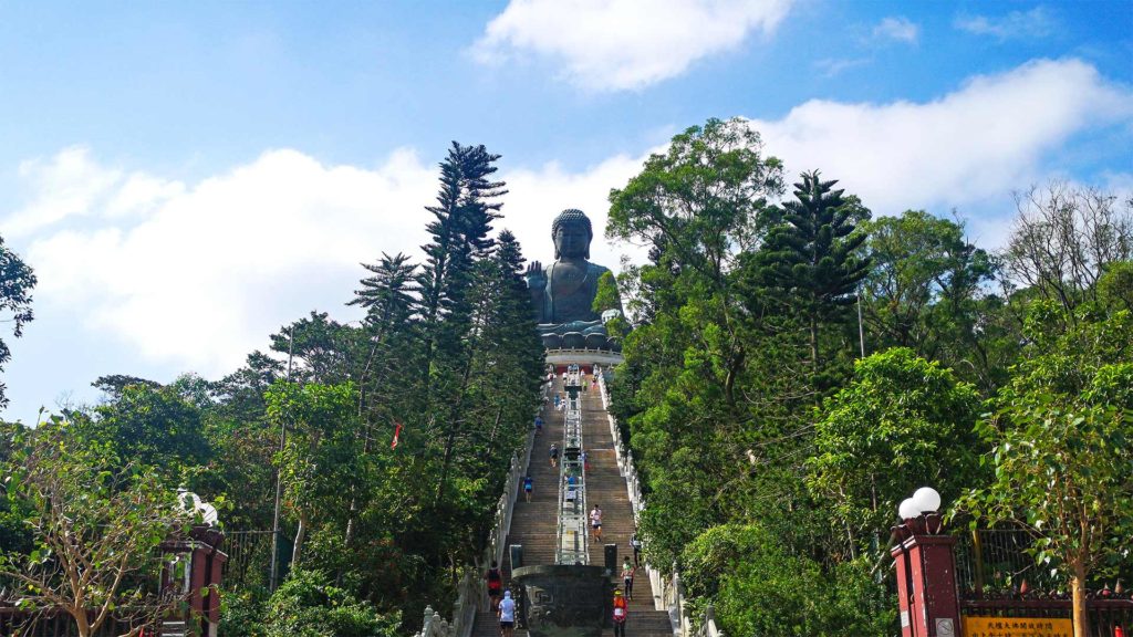 View of the Big Buddha from Hong Kong, Tian Tan Buddha on Lantau Island