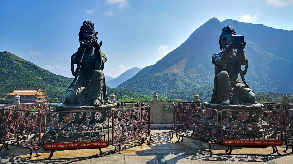 Aussicht vom Tian Tan Buddha auf Lantau Island, Hong Kong
