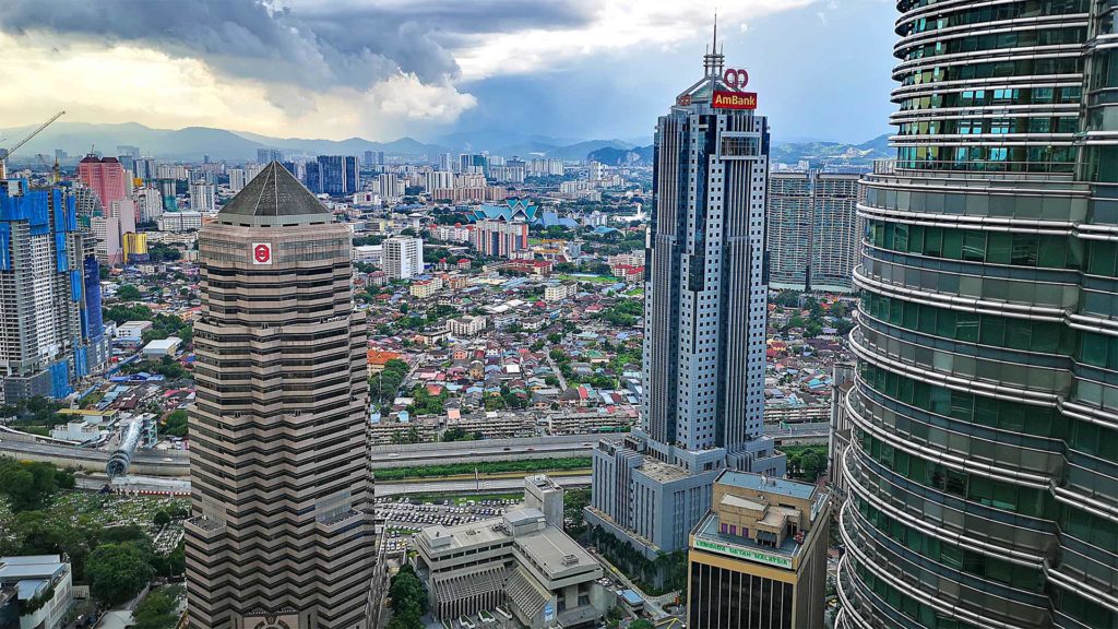 Aussicht von der Petronas Towers Skybridge auf Kuala Lumpur