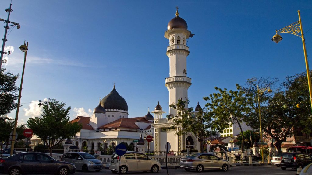 Die Kapitan Keling Moschee, die erste Moschee Penangs