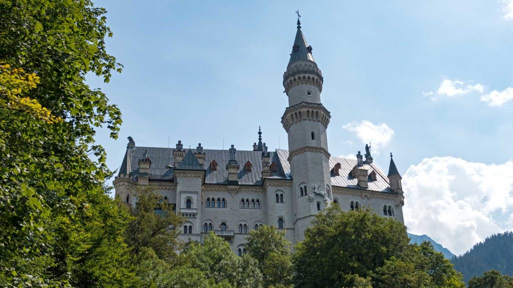 Ausblick auf Schloss Neuschwanstein, in der Nähe von München