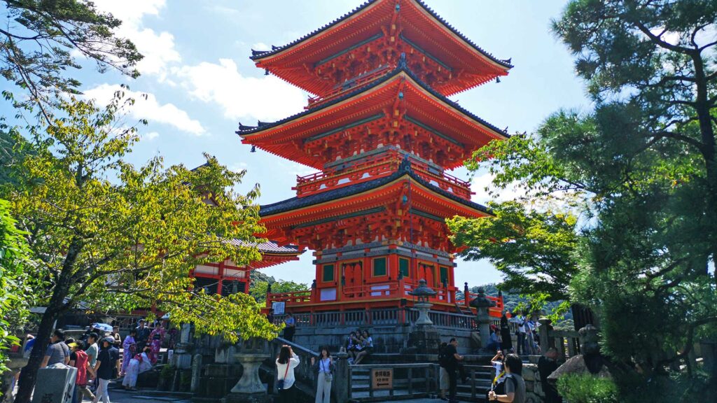 Pagode im Kiyomizu Dera Tempels von Kyoto, Gion