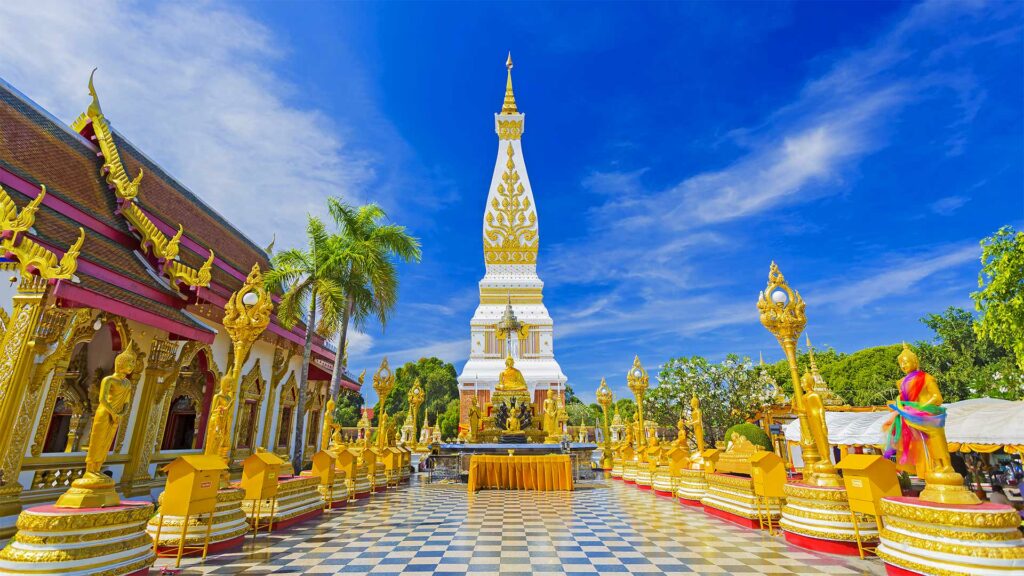 Die Pagode des Wat Phra That Phanom in Nakhon Phanom