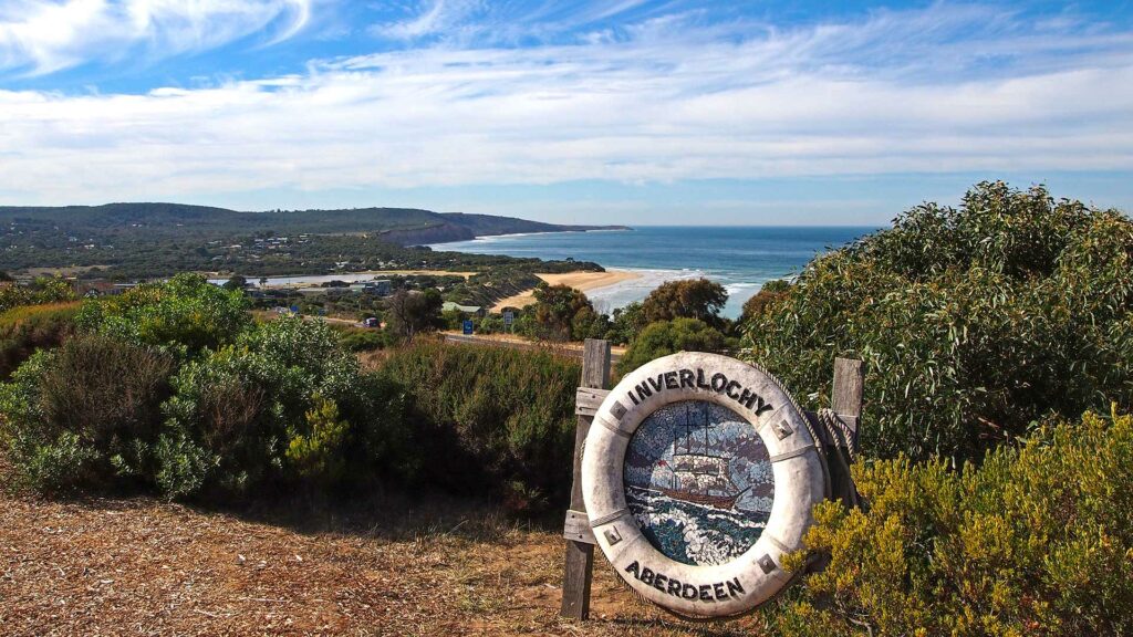 View of the sea during a motorhome trip through Australia