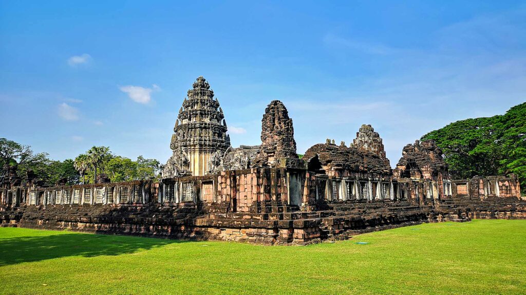 Side view of the main temple in the Phimai Historical Park