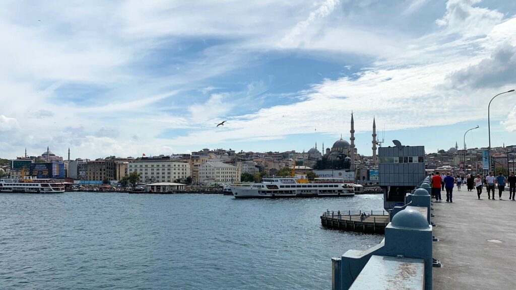 The Galata Bridge in Istanbul, Turkey