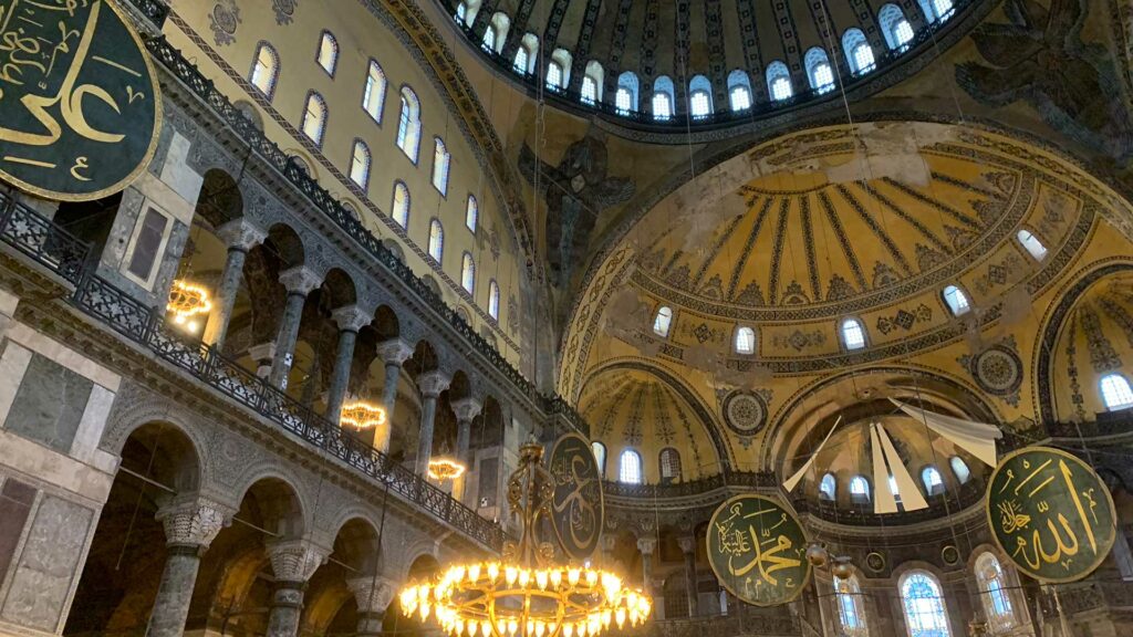 The Hagia Sophia in Istanbul from the inside