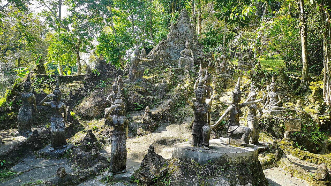 Statues in the Tarnim Magic Garden in the mountains of Koh Samui