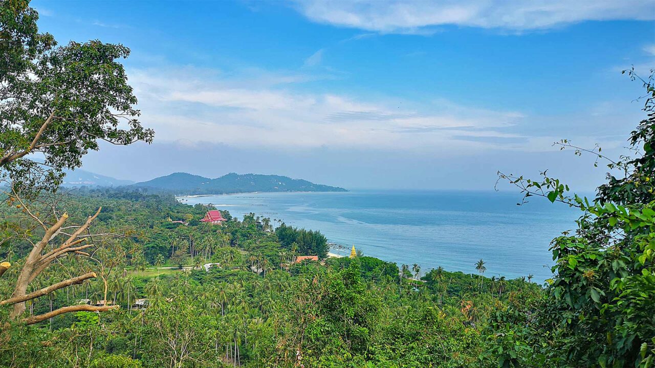 The view of the west coast of Koh Samui from Wat Rattanakosin