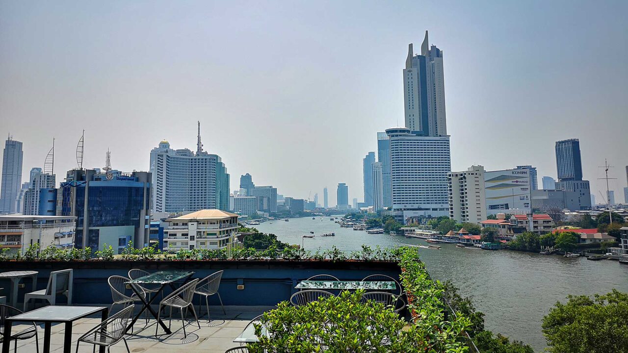 Aussicht von der River View Residence auf den Chao Phraya Fluss
